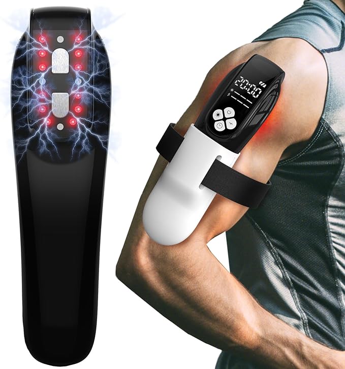 KTS Infrared Red Light Therapy Device for Dogs and Humans Laser Therapy Devices with Straps for Muscle and Joint Pain Relief Models:HD-Cure (Black)