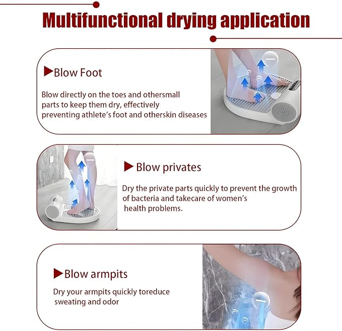 1350W Full Body Dryer 2 Speeds Body Care Dryer Touch-in Control Waterproof Non-Slip Feet Stand Gravity-Sensing Dryer with LCD Control Panel for Bathroom