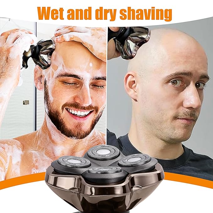 Replacement Blades Shaver PRO 4 Heads Compatible with Skull Head Shaver Electric Shaver Replacement Blade for Pitbull Butter flykiss pro &amp Palm for Bald Men (2 Pcs)