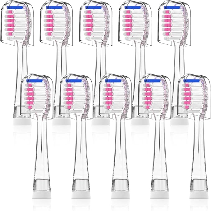 10-Pack Replacement Toothbrush Heads Compatible with Seago SG513/SG977/SGEK6/DT-K6 for Children's Electric toothbrushes(Pink)