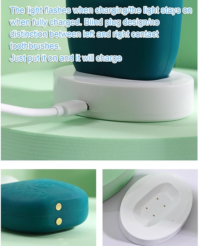 VIDECOR Electric Toothbrush U Shaped Automatic Toothbrush for Adults 360° Whole Mouth Toothbrush Whitening Wireless Charging IPX7 WaterproofC