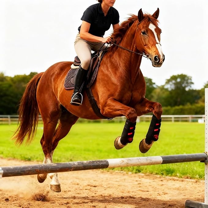 Red Light Therapy for Horses Leg Portable Wearable Infrared Light Therapy Horses Boot 660nm ＆850nm Red Light Therapy for Horse Leg Stifle Pain Left + Right