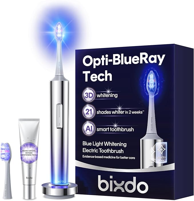 Whitening Electric Toothbrush for Adults Professional 460nm Whitening Blue Light Tech 31000VPM Sonic &amp Oscillating Cleaning with Smart AI Sensor 6-Month Long-Lasting Battery