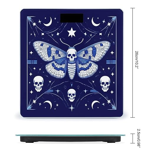 Women's Digital Bathroom Weighing Scale Automatic Switch Energy Saving Scale Smart Scale for Body Weight Goth Moth Dead Skull Moon