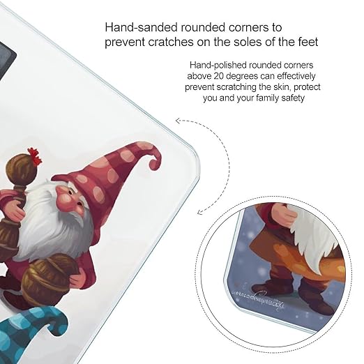 Xmas Funny Gnomes Smart Scale for Body Weight Accurate Bathroom Scale with LED Display Digital Weight Scales Weighing Machine High Precision Scales for Bath Home
