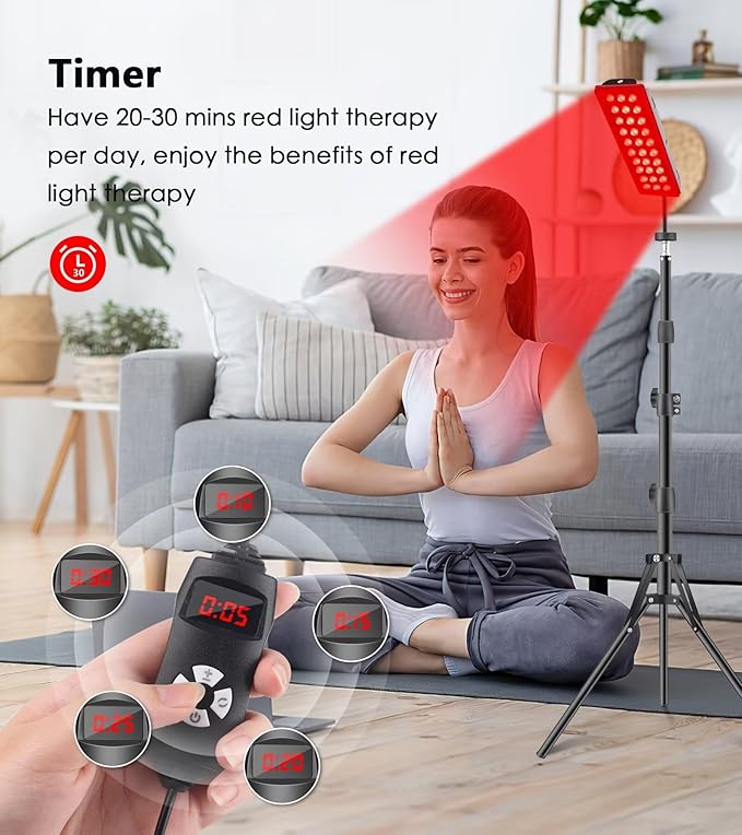 Red Light Therapy Lamp Infrared Light Therapy with Stand - 660nm Redlight and 850nm Near Infrared Light Device for Body Pain Relief Skin Care