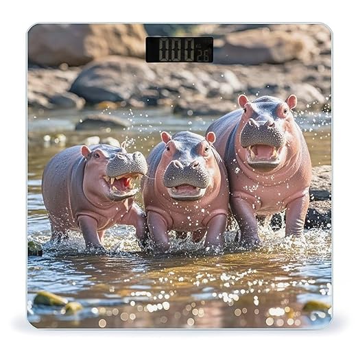 Digital Bathroom Scale for Body Weight Scale with Bright LCD Display High Accuracy Step-On Technology Auto On/Off Hippos Digital Scales 400 Lbs /180kg