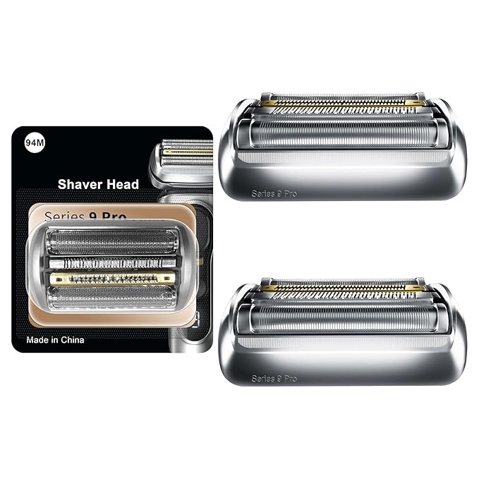 94M Series 9 Shaver Replacement Head Compatible with Braun Series 9 Electric Razors 9291cc 9370cc 9293s 9385cc 9390cc 9330s 9296cc (2 pcs)