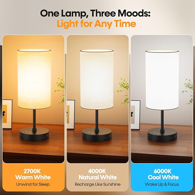 NIORSUN Light Therapy Lamp10000 Lux Sun Lamp with Remote3 Color Temperatures &amp Stepless DimmingHappy Sunlight Lamp with USB C &amp A PortsUV-Free Full Spectrum Light for Home Office