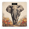 Elephant Painting Scale for Body Weight Anti-Slip Sturdy Tempered Glass Weighing Machine Highly Digital Accurate Bright LCD Bathroom Scale for Household Gift