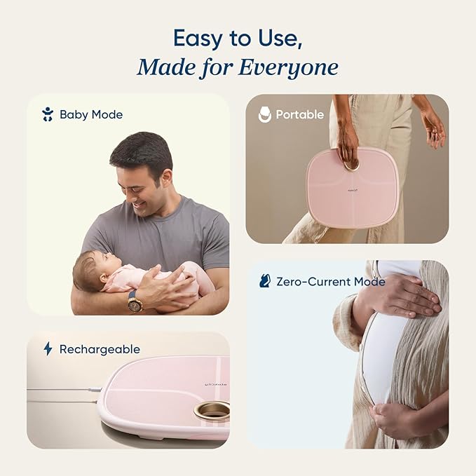 Etekcity Rechargeable Pink Smart Scale for Body Weight BMI Fat Muscle Mass Digital Bathroom Scale with 13 Metrics Secret Mode Bluetooth Connect to Free Apps Cotton Candy Pink
