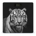 Black and White Tiger Bathroom Scale for Body Weight LCD Display Digital Bathroom Scale Tempered Glass Bathroom Weight Scales Fashion Smart Scales for Home Bedroom 400 Lb