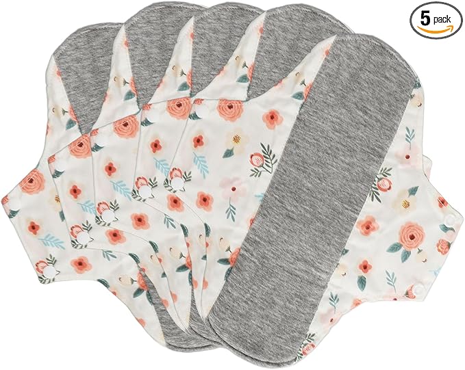 5pcs Reusable Menstrual Pads Cloth Pads for Women Reusable Period Pads Reusable Pads for Women Washable Sanitary Napkins Reusable Cloth Menstrual Pads Breathable Feminine Pads