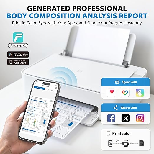 ABLEGRID 8-Electrode Digital Smart Bathroom Scale for Body Weight and Fat PercentageFull Body Composition Analyzer with Gradient Trends Display12.2 Platform Handle BMI Weighing Machine400lb