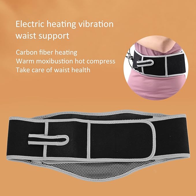 Adjust Heated Waist Belt Electric Heat Pads Fast Heating Lower Back Massager Heat Belly Wrap Belt with Vibration Massage Waist Wrap Belt Portable Heating Pad for Back Lumbar Waist