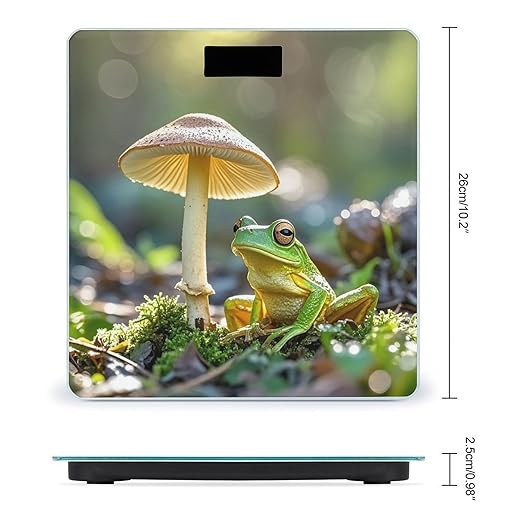 Cute Frog Under A Mushroom Smart Scale for Body Weight Accurate Bathroom Scale with LED Display Digital Weight Scales Weighing Machine High Precision Scales for Bath Home