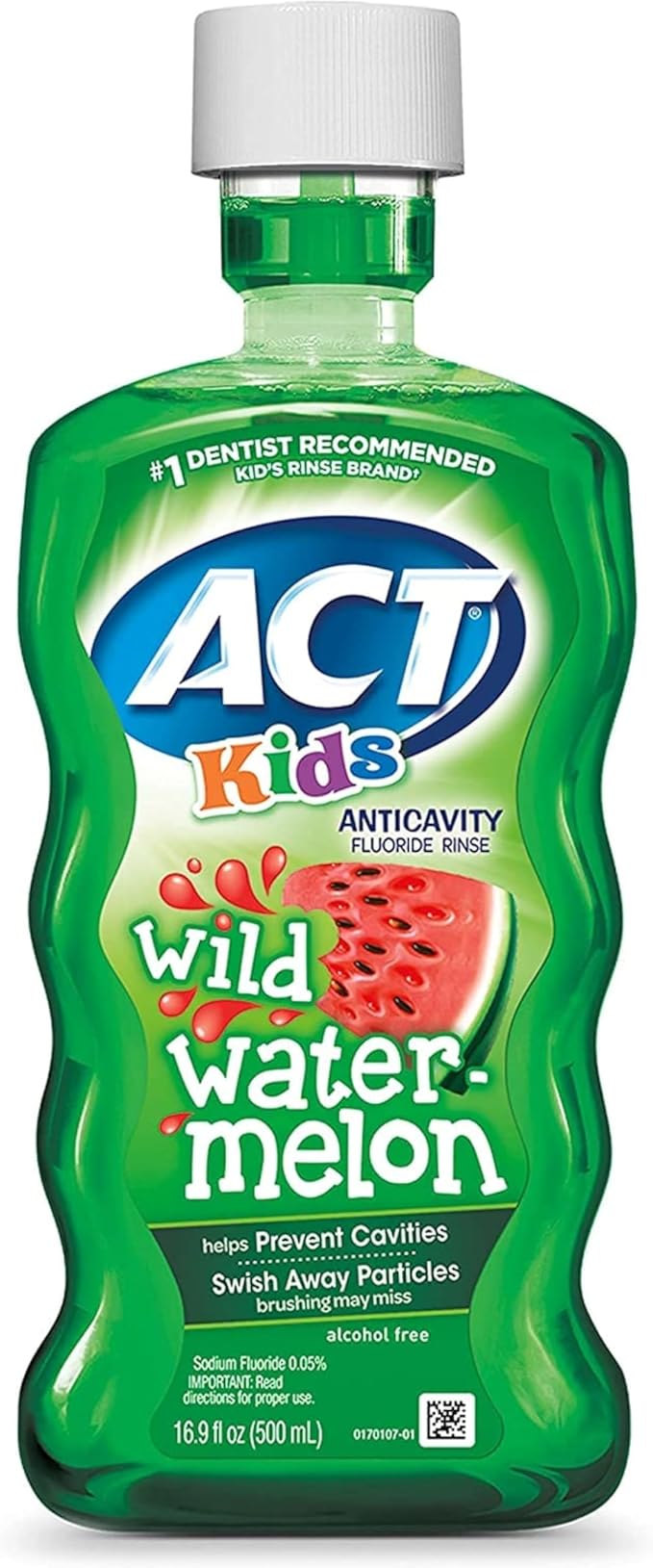 ACT Kids Anticavity Fluoride Rinse Wild Watermelon 16.9 Ounce (Pack of 2)