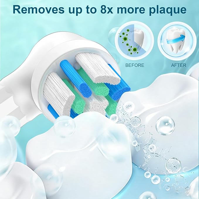 iO Replacement Heads Compatible with Oral b iO 2/3/4/5/6/7/8/9/10 Series Electric ToothbrushToothbrush Heads with Medium-Hard Bristles for Plaque Removal &amp Teeth CareWhite
