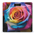 Rainbow Rose Flower Scale for Body Weight Anti-Slip Digital Bathroom Scale Sturdy Toughened Glass Weighing Scales High Precision Safe Rounded Corners Smart Scales