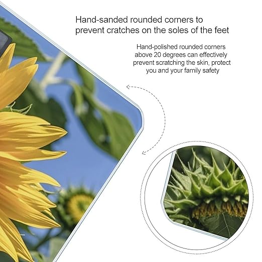 Sunflower Bathroom Scale for Body Weight Bathroom Weighing Scales with Back Lit LED Display Sturdy Tempered Glass Body Weight Bathroom Scale 400lb Weighing