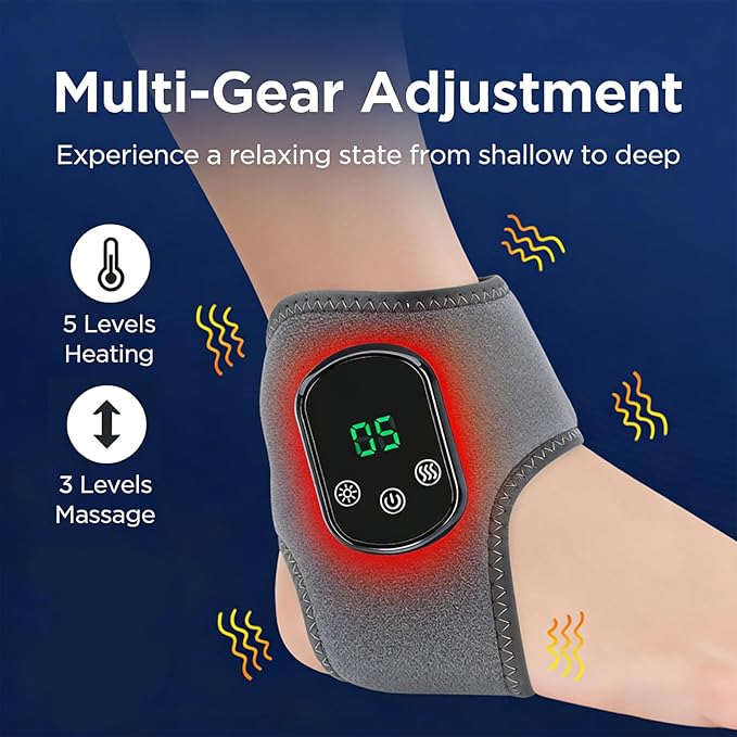 Try Massager Pro Foot Massage Triple-Technology Massager with Heat for Relax &amp Renew Foot &amp Ankle 3 Modes &amp 5 Heat Levels Cordless Ankle Massagers 2-in-1 Warming Wrap for Home or Travel