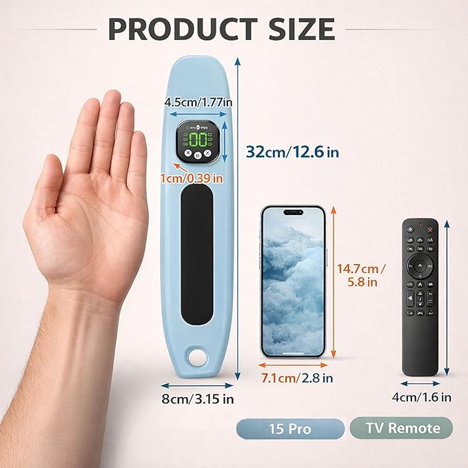 Rechargeable Electric Wrist Massager Rechargeable Heating Pad with 8 Modes &amp 30 Intensity Levels Ergonomic Wearable Design for Sports &amp Daily Use (Blue)