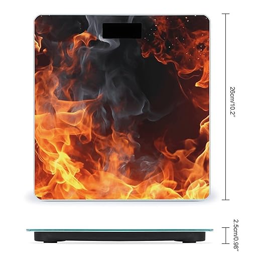 Fire Flame Smoke Weight Scale for Body Weight Digital Bathroom Scale High Capacity Accurate Digital Weighing Scales and Easy-to-Read on Backlit LCD Display Scales