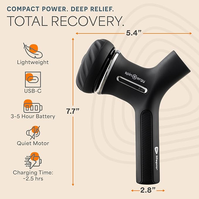 LifePro Lymphatic Drainage Massager – Handheld Cellulite Massager for Legs Thighs Neck &amp More – Spinergy Body Sculpting Massage Gun with Vibration for Muscle Recovery &amp Relaxation – Quiet &a