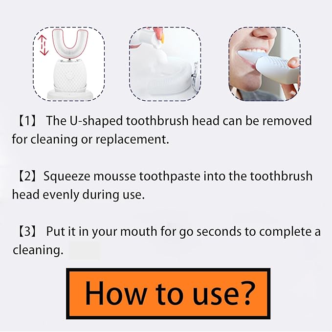 Ultrasonic Toothbrush for Adults Automatic Electric Ultrasonic Toothbrush 30'' Automatic Timer Wireless Charging Washable Travel Home Dual-use (Black M)