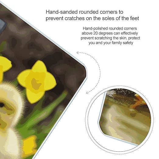 Cute Baby Ducks Weight Scale Digital Electronic Scales Bathroom Scale Larg LCD Backlight Display High Precision MeasurementsTempered Glass