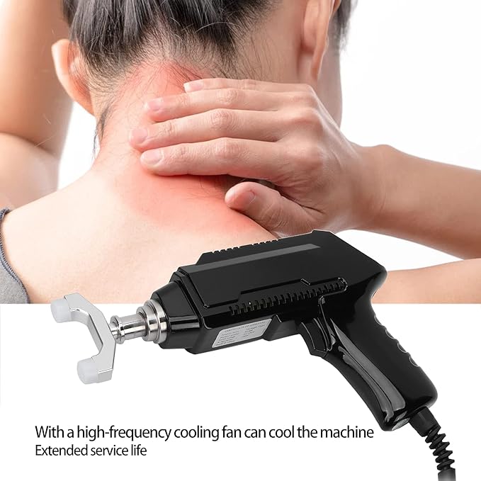 Electric Chiropractor Heat Resistant Chiropractor with 6 Levels of Regulable Force Correction Tool with Six Interchangeable Massage Heads(US)
