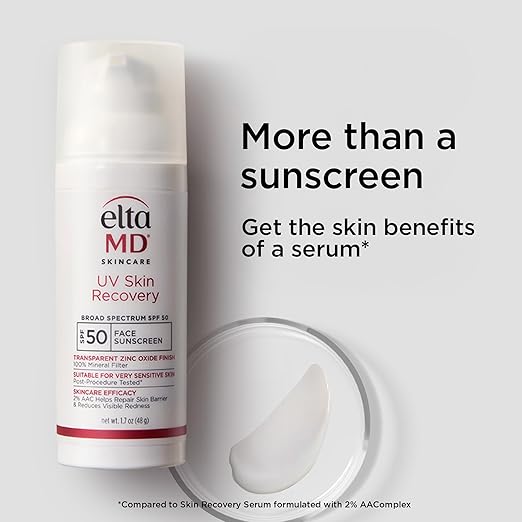 EltaMD UV Skin Recovery Face Sunscreen with Zinc Oxide All Mineral Safe for Sensitive Skin SPF 50