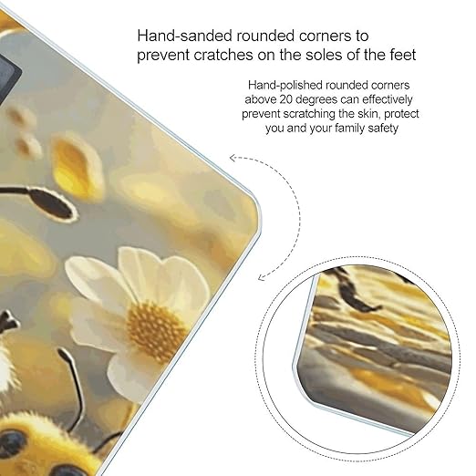 Cute Bees Honey Scale for Body Weight Smart Scales Digital Bathroom Scale High Precision Weighing Scales with Large Display Weighing Machine for People
