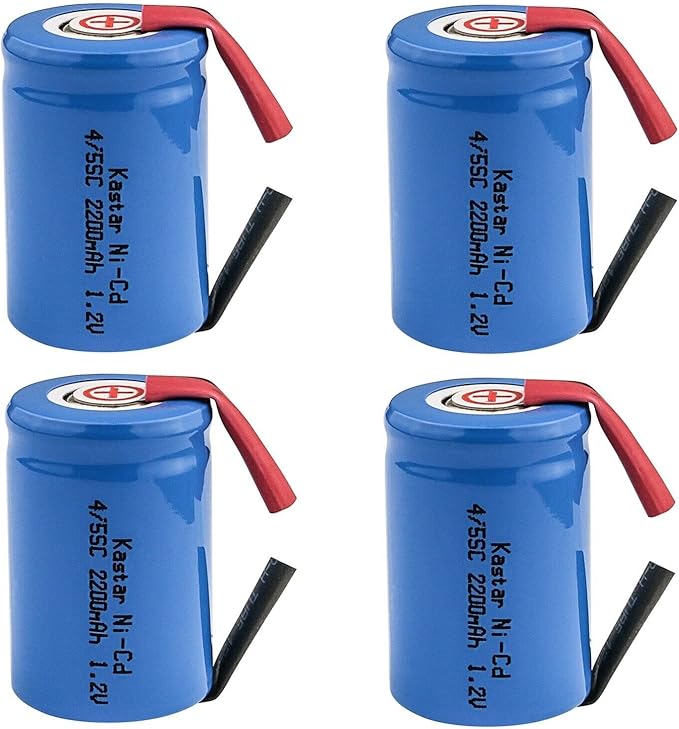Kastar 4-Pack 4/5 Sub-C NiCD Battery W/Tabs 1.2V 2200mAh Replacement for Philips 900 Norelco HP1328E HP1337 800RX 805RX 815RX 850RX 895RX 900RX 950RX HS800 HS805 HS850 HS900 HS950 Shaver and Trimmer