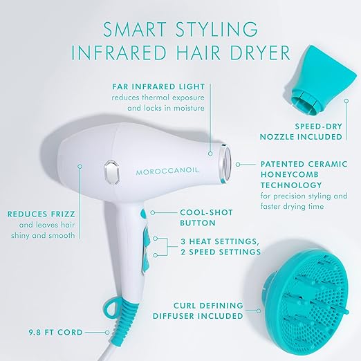 Moroccanoil Smart Styling Infrared Hair Dryer &amp Perfect Defense Bundle