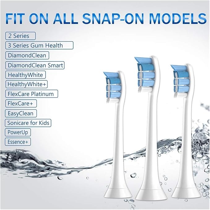 Toothbrush Heads HX9034 Compatible for HX3211 HX3281 HX6220 HX6211 HX6231 HX6250 HX6252 HX9322 HX9331 HX9334 HX6253 HX6530(Ivory)