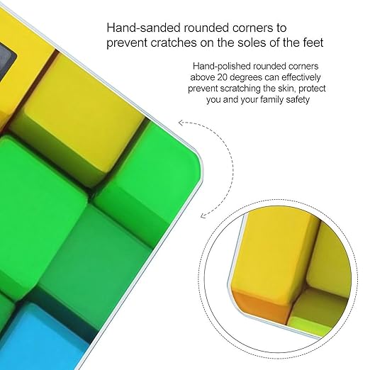 Smart Scale for Body Weight Automatic Switch Digital Bathroom Weighing Scale Rainbow Colorful Blocks