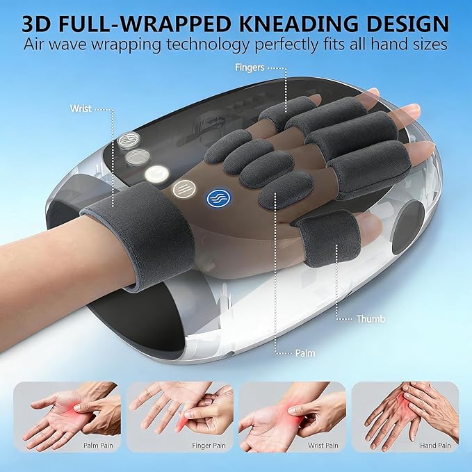 Hand MassagerBirthday Gifts for Women MomValentines Day Gifts for HerHand Massage Machine with Heat and Compression Electric Hand Massager for Arthritis