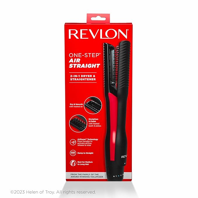 Revlon One-Step Air Straight | 2-in-1 Dryer &amp Flat Iron | Straightening Dryer