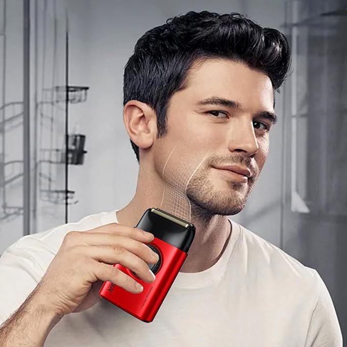 VGR 377 Foil Shaver for Men Electric Razor for Shaving Face with Double Foil 21-Speed 9000 RPM Motor Bald Shavers LED Display Titanium Foils Barber Supplies (Black) Men's Gifts