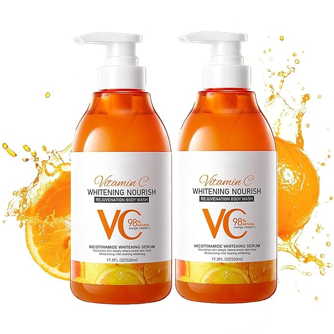 Vitamin C &amp Lemon Niacinamide Body WashNatural Vitamin C Nourish Rejuvenation Body WashDeep Cleansing &amp Nourishingfor all Skin Types (2PCS)