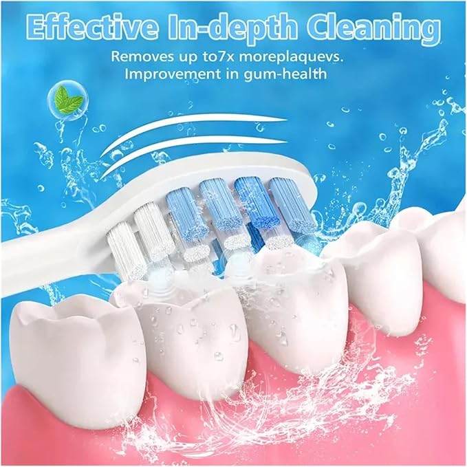 16Pcs Replacement Toothbrush HeadsCompatible for with Electric Brush Head 4100 6500 6100 7500 5300 1100(16pcs Blue)