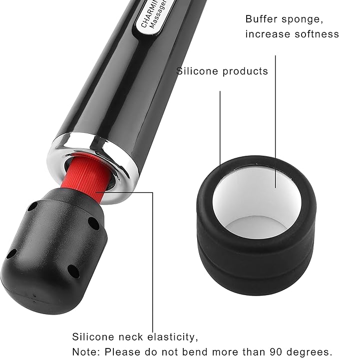 CHARMING Wired Powerful Handheld Massager with Strong 10 Vibrations Back Massage Personal Therapy Massager for Sports Recovery Muscle Aches Full Body Pain (Black)