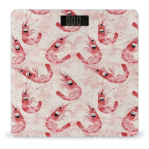 Funny Shrimp Weight Scale Large Bathroom Scales Digital Weight with Bright LED Display Non Slip Automatic Weighing Scale Fashion Weighing Machine for Body
