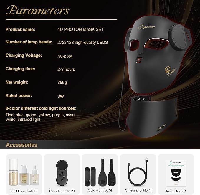 Red Light for Face and Neck 7 Colors Facial Skin Care Tool for Home Use