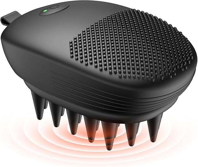 EKZ Sonic Vibrating Scalp Massager Shampoo Brush: Electric Silicone Hair Scrubber for Deep Scalp Clean Dandruff Removal Exfoliation Stress Relief &amp Hair Growth –Suitable for Women Men Kids &a