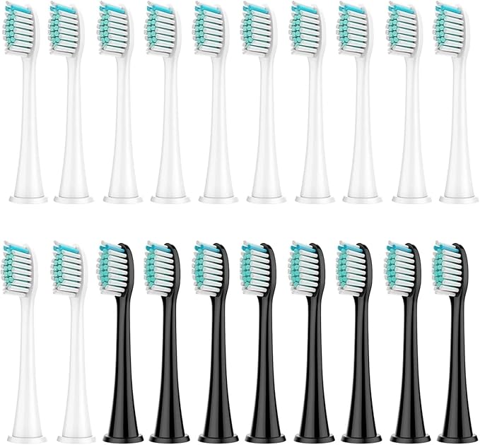 Compatible for Philips Sonicare 8Pcs Replacement Brush Heads - DiamondClean HX3/HX6/HX9 Series HX6064(12 White 8 Black)