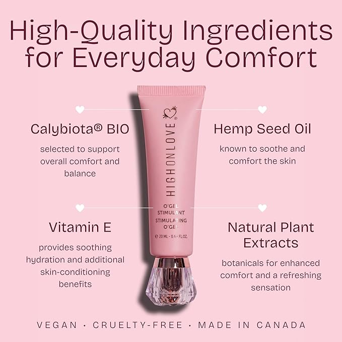 High On Love O Gel - Feminine Care Personal Gel Moisturizer for Women - An All Natural Water Based Gentle Formula for Dryness Relief - Vegan &amp Cruelty Free (20 ml)