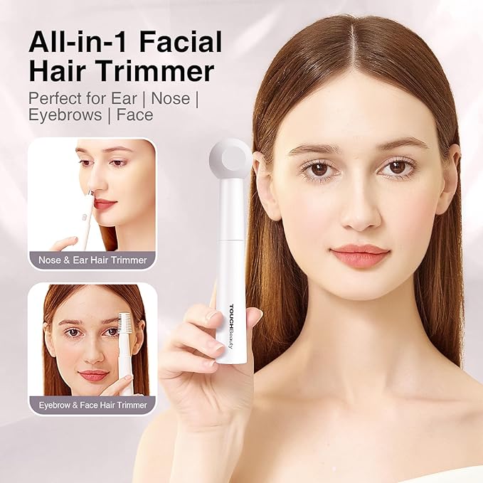 TOUCHBeauty 2024 Upgraded All-in-One Facial Hair Trimmer for Women TB1458 (Battery)+TB 2158（Rechargeable）