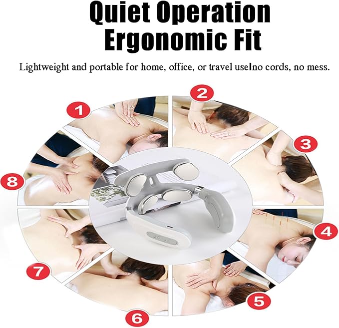 2025 Magic Pro 2.0 Neck Massager with Heat Smart Electric Massager – 6 Modes &amp 14 Intensity Levels Cordless Vibration Device DesignRelaxation and Relief